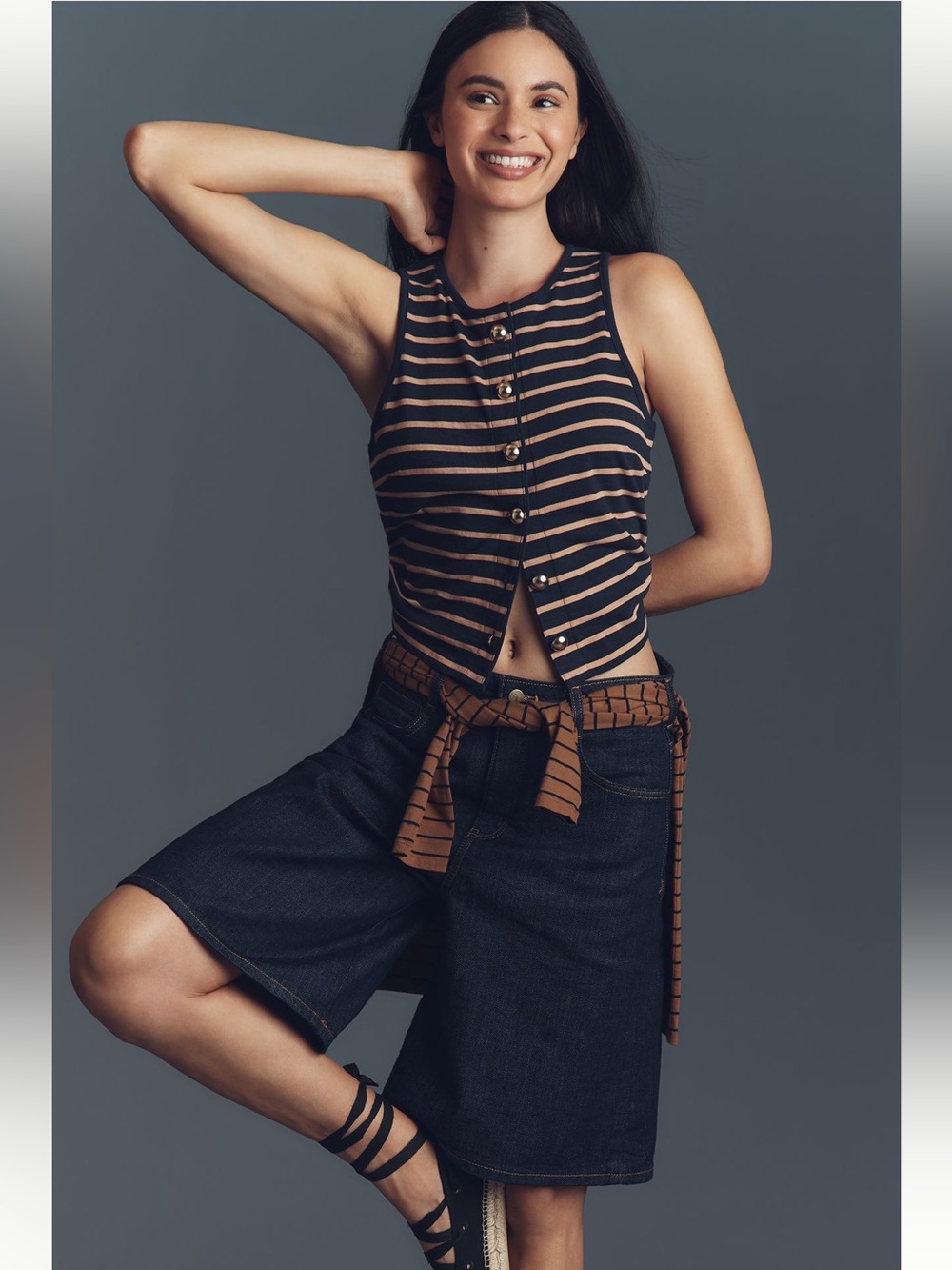 Nation Los Angeles Abbie Button-Front Top - XL ($160 RETAIL)